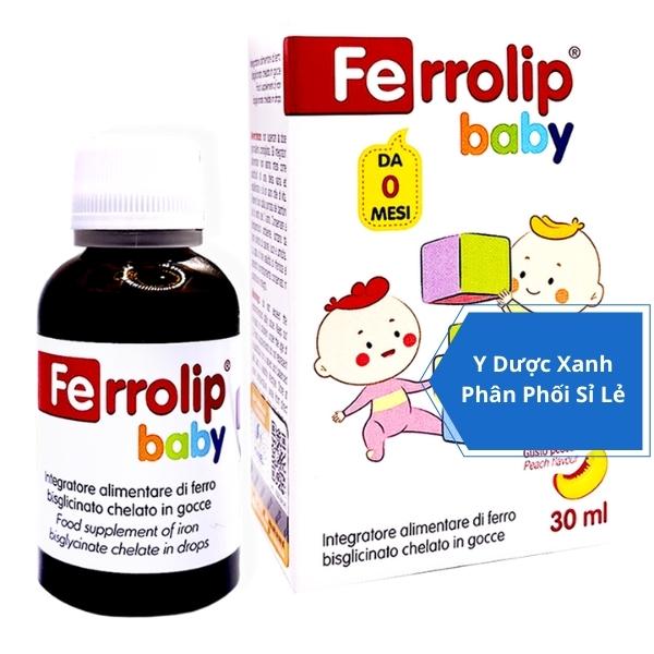 FERROLIP BABY, 30 ml, Dung dịch nhỏ giọt bổ sung sắt hữu cơ, bổ máu cho bé, trẻ em từ 2 tuổi của Ý